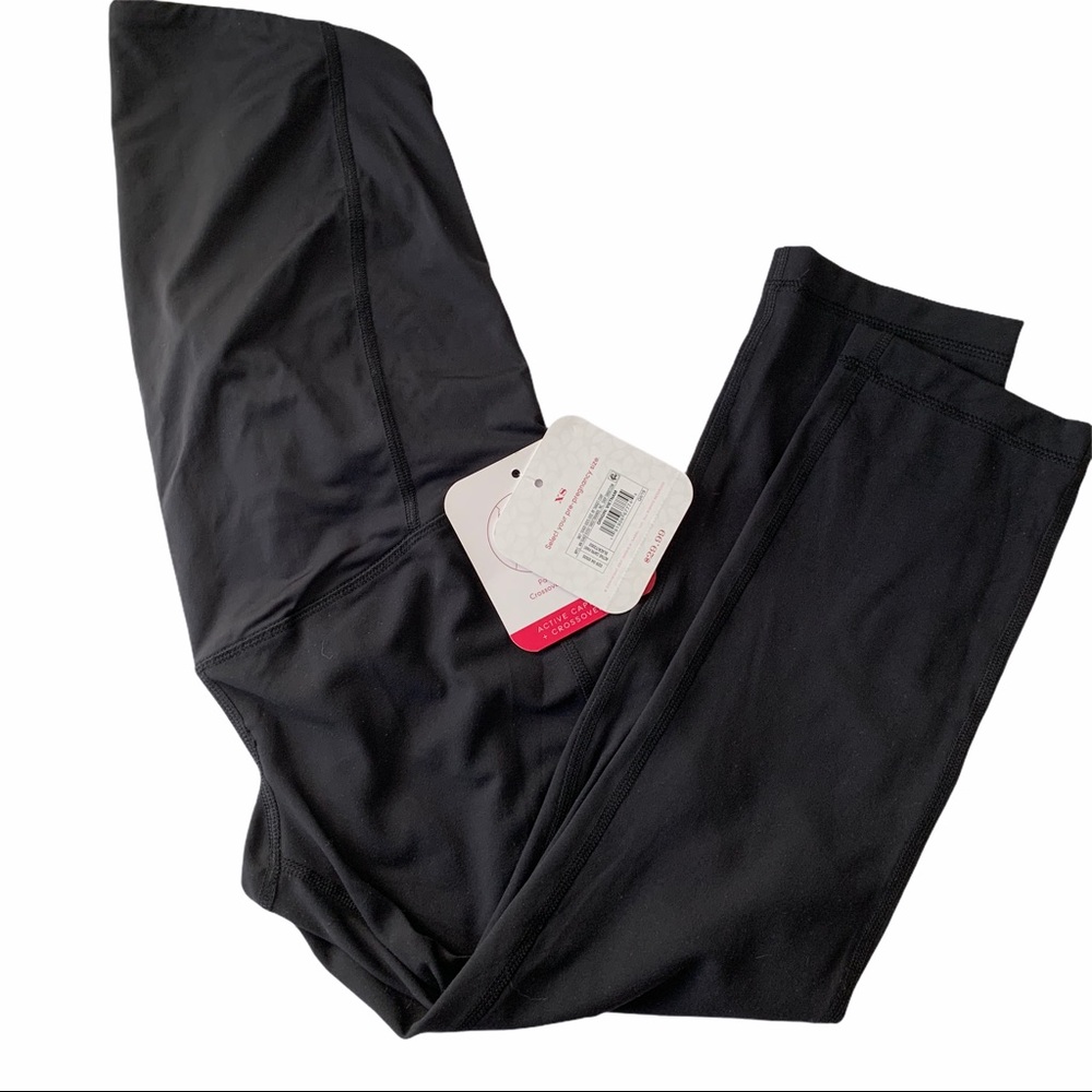 Active Capri + Crossover Panel Leggings Blck XS